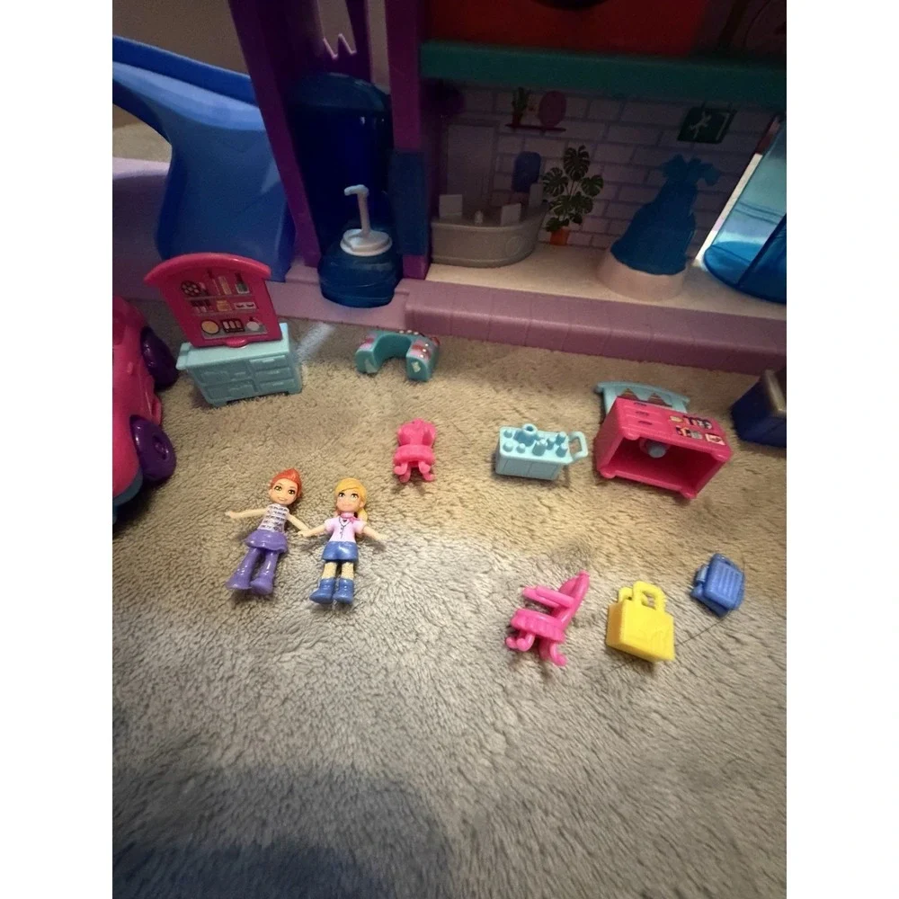 Polly Pocket Shopping Mall Playset Elevator Slide Vehicles Dolls